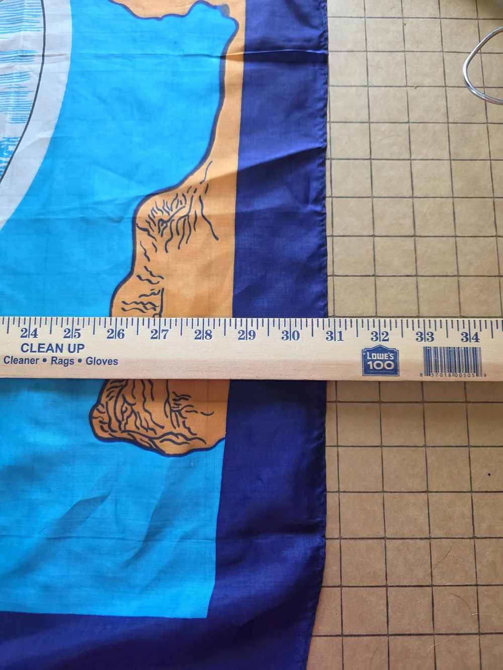Vintage Blue U.S. Navy MSTS Military Sea Transportation Service Scarf Map 31x31